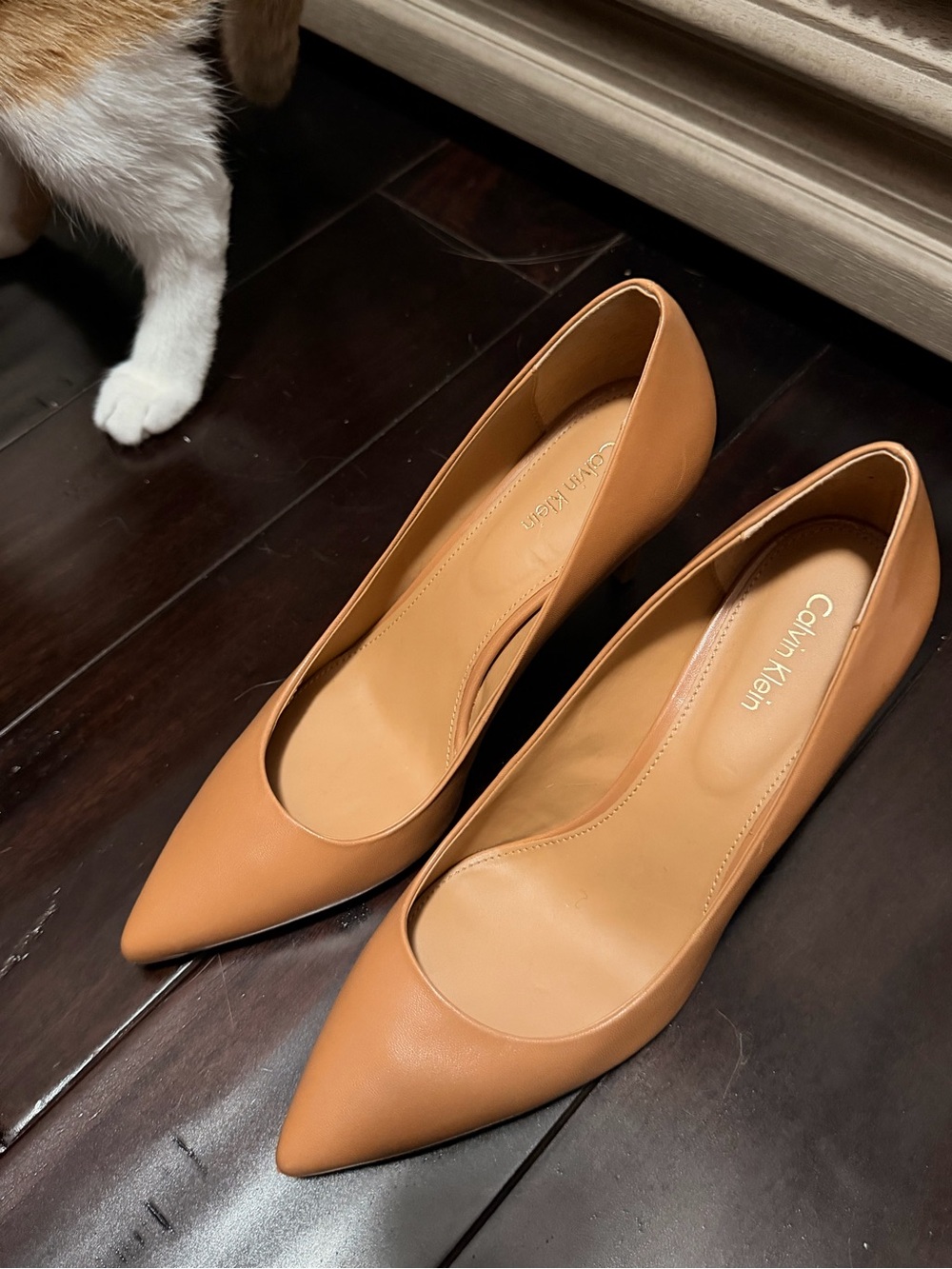 Calvin Klein Women’s Tan Pointed-Toe Pumps